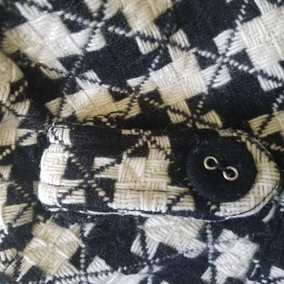 Size M black and white wool blended motor jacket - Picture 5 of 7